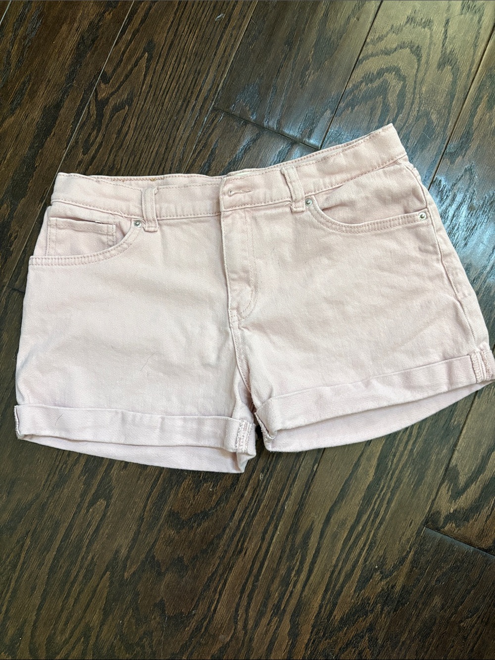 Signature by Levi Strauss Light Pink Rolled-Hem Jean Shorts girls size 18